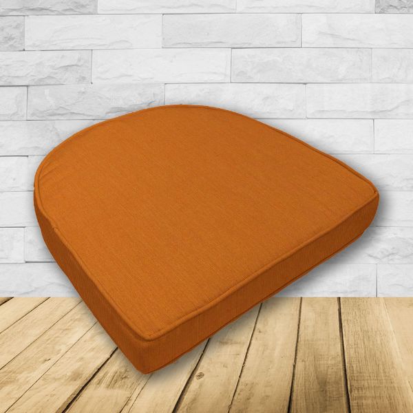 Cushion for wicker patio chairs, contoured or rounded at the back, Designed specifically for outdoor wicker patio chairs.