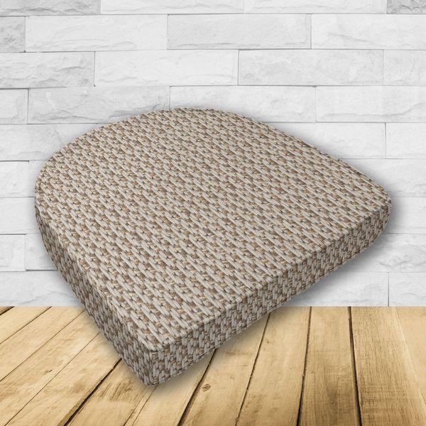Wicker Patio Chair Cushions with a rounded back Boxed Double Piped Patio Dining Chair Seat Pad or Seat Cushion from Cascadia Outdoor Cushions