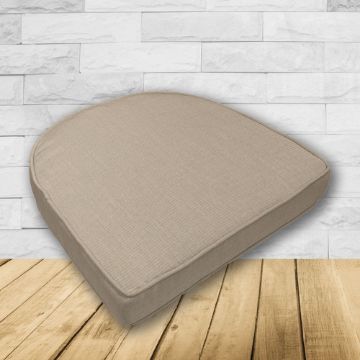 Wicker Patio Chair Cushions with a rounded back Boxed Double Piped Patio Dining Chair Seat Pad or Seat Cushion from Cascadia Outdoor Cushions