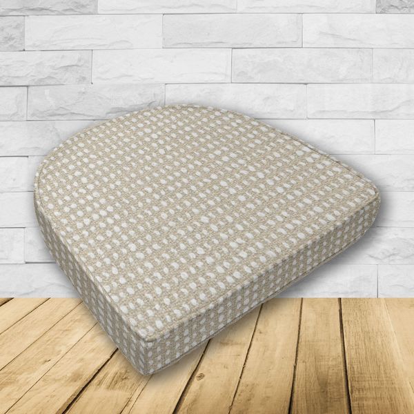 Wicker Patio Chair Cushions with a rounded back Boxed Double Piped Patio Dining Chair Seat Pad or Seat Cushion from Cascadia Outdoor Cushions