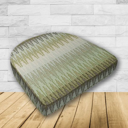 Wicker Patio Chair Cushions with a rounded back Boxed Double Piped Patio Dining Chair Seat Pad or Seat Cushion from Cascadia Outdoor Cushions